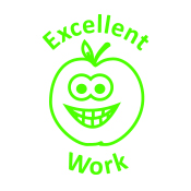 EXCELLENT WORK Smiling Apple - Teacher Printy 4630 Self-Inking Stamp